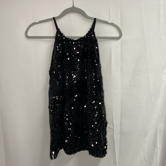GOLD HAWK Lexi Sequin Halter Tank Top Black Size XS NWT - Picture 4 of 6